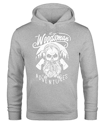 Neverless Cooler Herren Kapuzen-Pullover Lumberjack Hipster Bart Totenkopf grau XL von Neverless