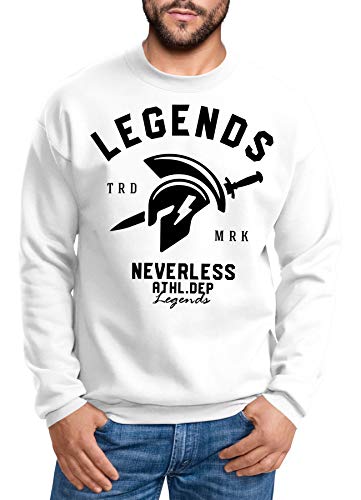 Neverless Cooles Herren T-Shirt Legends Sparta Gladiator Gym Athletics Sport Fitness weiß L von Neverless