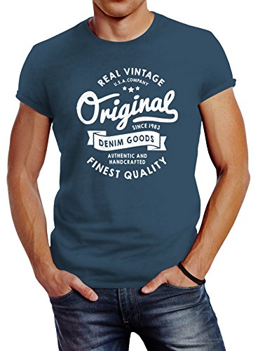 Neverless Cooles Herren T-Shirt Original Denim Goods Vintage Druck Original Slim Fit Denim Blue M Neverless Cooles Herren T-Shirt Original Denim Goods Vintage Druck Original Slim Fit Denim Blue M von Neverless