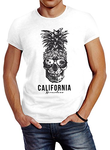 Neverless Cooles Herren T-Shirt Pineapple Skull Sonnenbrille Ananas Totenkopf Slim Fit weiß L Neverless Cooles Herren T-Shirt Pineapple Skull Sonnenbrille Ananas Totenkopf Slim Fit weiß L von Neverless