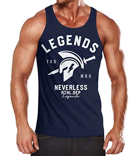 Neverless Cooles Herren Tank-Top Gladiator Sparta Gym Athletics Sport Fitness Muskelshirt Muscle Shirt Navy XL von Neverless