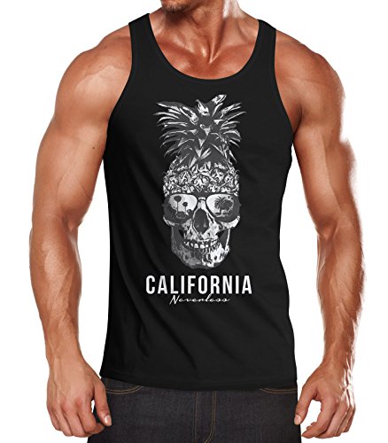 Neverless Cooles Herren Tank-Top Pineapple Skull Sonnenbrille Ananas Totenkopf Slim Fit schwarz XL Neverless Cooles Herren Tank-Top Pineapple Skull Sonnenbrille Ananas Totenkopf Slim Fit schwarz XL von Neverless