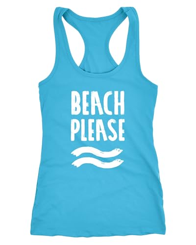 Neverless Damen Tank-Top Beach Please Racerback türkis M von Neverless