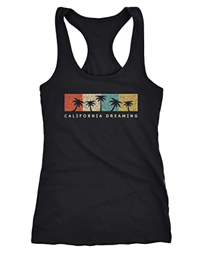 Neverless Damen Tank-Top California Dreaming Summer Party Palmen Palms Retro Vintage Racerback Tank Top schwarz XL von Neverless