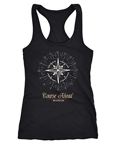 Neverless Damen Tank-Top Kompass Windrose Navigator Segeln Racerback Slim Fit schwarz S von Neverless