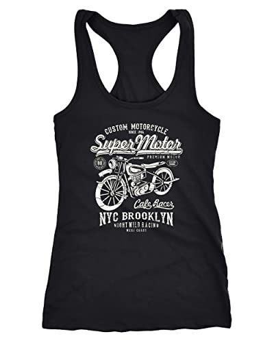 Neverless Damen Tank Top Motorrad Super Motor Biker Racerback Tanktop schwarz M von Neverless