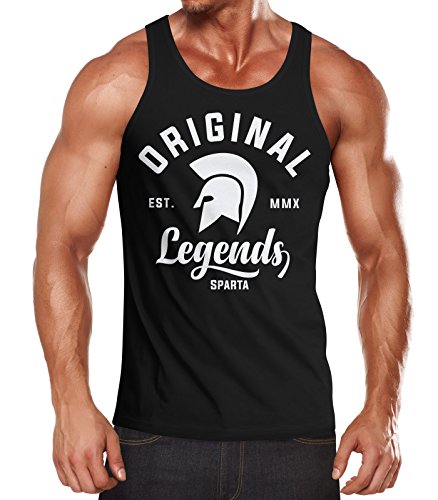 Neverless Gladiator Sparta Fighter Original Legends Streetwear Herren Tanktop Slim Fit schwarz S von Neverless