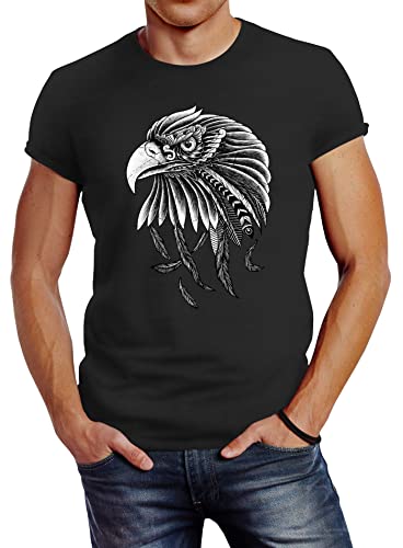 Neverless Herren T-Shirt Adler Aufdruck Slim Fit anthrazit 4XL Neverless Herren T-Shirt Adler Aufdruck Slim Fit anthrazit 4XL von Neverless