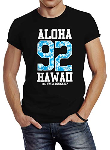 Neverless Herren T-Shirt Aloha Hawaii Summer Palm Leafs Slim Fit schwarz XXL Neverless Herren T-Shirt Aloha Hawaii Summer Palm Leafs Slim Fit schwarz XXL von Neverless