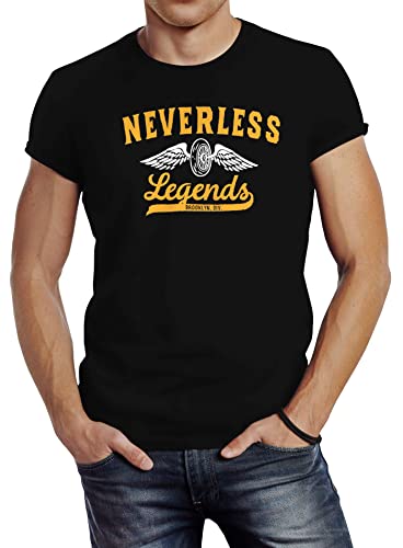 Neverless Herren T-Shirt Biker Legends Reifen Flügel Wheel Wings Slim Fit schwarz 3XL Neverless Herren T-Shirt Biker Legends Reifen Flügel Wheel Wings Slim Fit schwarz 3XL von Neverless
