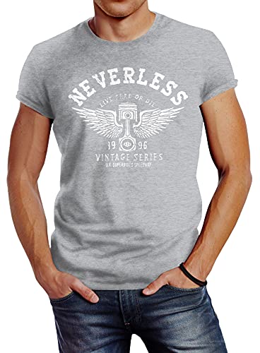 Neverless Herren T-Shirt Biker Motorrad Motorblock Engine Flügel Wings Slim Fit grau 4XL Neverless Herren T-Shirt Biker Motorrad Motorblock Engine Flügel Wings Slim Fit grau 4XL von Neverless