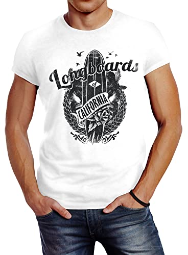 Neverless Herren T-Shirt California Longboards Surfing Surfboard Slim Fit weiß L Neverless Herren T-Shirt California Longboards Surfing Surfboard Slim Fit weiß L von Neverless