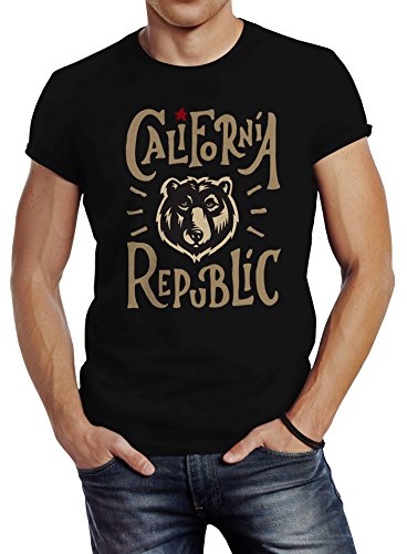 Neverless Herren T-Shirt California Republic Bär Grizzlybär Kalifornien Watercolor Stil Slim Fit schwarz L Neverless Herren T-Shirt California Republic Bär Grizzlybär Kalifornien Watercolor Stil Slim Fit schwarz L von Neverless