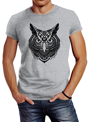 Neverless Herren T-Shirt Eule grau L Neverless Herren T-Shirt Eule grau L von Neverless