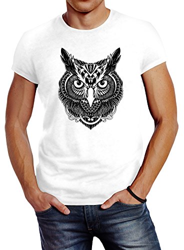 Neverless Herren T-Shirt Eule weiß L Neverless Herren T-Shirt Eule weiß L von Neverless