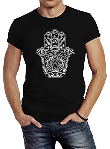 Neverless Herren T-Shirt Hamsa Hand der Fatima Glücksbringer Symbol Slim Fit schwarz XL Neverless Herren T-Shirt Hamsa Hand der Fatima Glücksbringer Symbol Slim Fit schwarz XL von Neverless