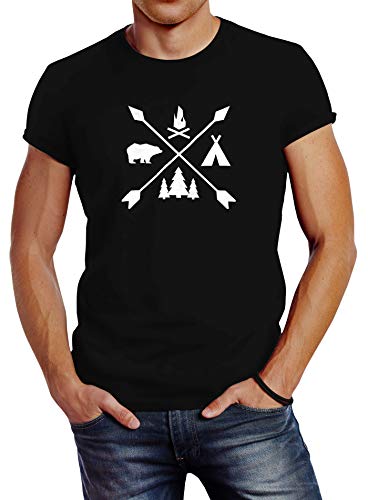 Neverless Herren T-Shirt Hipster Cross Wandern Camping Abenteuer Adventure Slim Fit schwarz XL Neverless Herren T-Shirt Hipster Cross Wandern Camping Abenteuer Adventure Slim Fit schwarz XL von Neverless