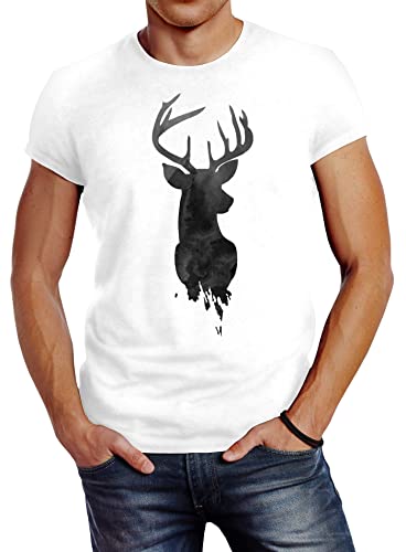 Neverless Herren T-Shirt Hirsch Geweih Kopf Deer Watercolor Polygon Tier Slim Fit weiß L Neverless Herren T-Shirt Hirsch Geweih Kopf Deer Watercolor Polygon Tier Slim Fit weiß L von Neverless