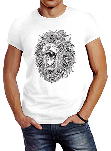 Neverless Herren T-Shirt Löwe Mandala Atzekenmuster Boho Atzec Federn Ethno Wild Lion Slim Fit weiß L Neverless Herren T-Shirt Löwe Mandala Atzekenmuster Boho Atzec Federn Ethno Wild Lion Slim Fit weiß L von Neverless