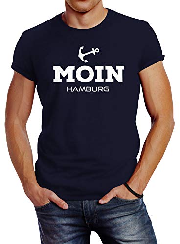 Neverless Herren T-Shirt Moin Hamburg Anker Slim Fit Navy XL Neverless Herren T-Shirt Moin Hamburg Anker Slim Fit Navy XL von Neverless