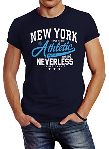 Neverless Herren T-Shirt New York Athletic Slim Fit Navy XL Neverless Herren T-Shirt New York Athletic Slim Fit Navy XL von Neverless