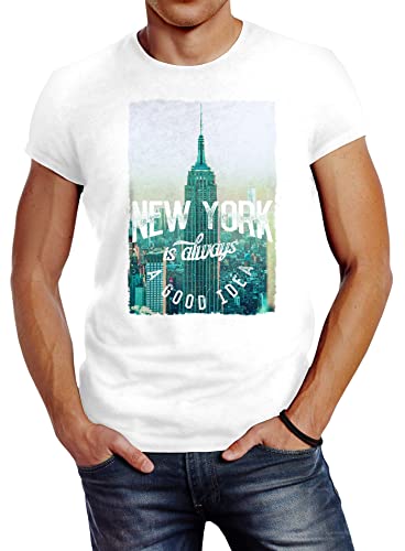 Neverless Herren T-Shirt New York Skyline Foto Print Slim Fit weiß XL Neverless Herren T-Shirt New York Skyline Foto Print Slim Fit weiß XL von Neverless