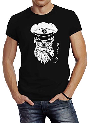Neverless Herren T-Shirt Totenkopf Kapitän Captain Skull Bard Hipster Original Spirit Seemann Slim Fit schwarz M Neverless Herren T-Shirt Totenkopf Kapitän Captain Skull Bard Hipster Original Spirit Seemann Slim Fit schwarz M von Neverless