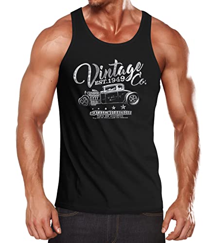 Neverless Herren Tank Top Hot Rod Retro Auto Vintage Car Oldschool Mobile Muskelshirt Achselshirt schwarz XXL von Neverless