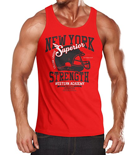 Neverless Herren Tank-Top New York Superior Football Helmet Muskelshirt Muscle Shirt rot S von Neverless