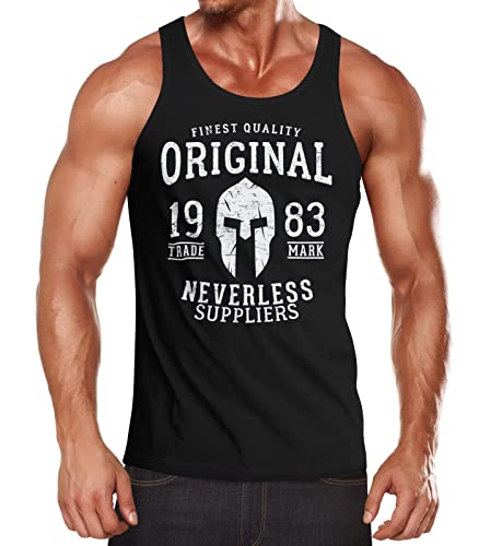 Neverless Herren Tank-Top Original Gladiator Sparta Helm Athletic Vintage Muskelshirt Muscle Shirt schwarz 3XL von Neverless