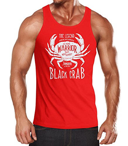 Neverless Herren Tank Top Top Black Crab Krabbe Krebs Muskelshirt Tanktop Muscle Shirt Achselshirt rot M von Neverless