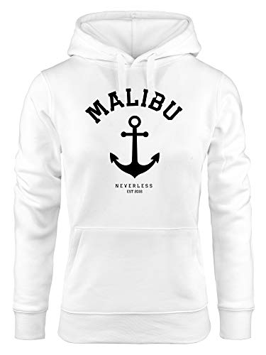 Neverless Hoodie Damen Anker Malibu Anchor Kapuzen-Pullover weiß XS von Neverless