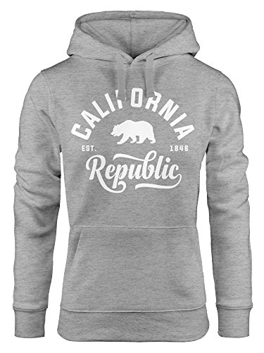 Neverless Hoodie Damen California Republic Kapuzen-Pullover grau XL von Neverless