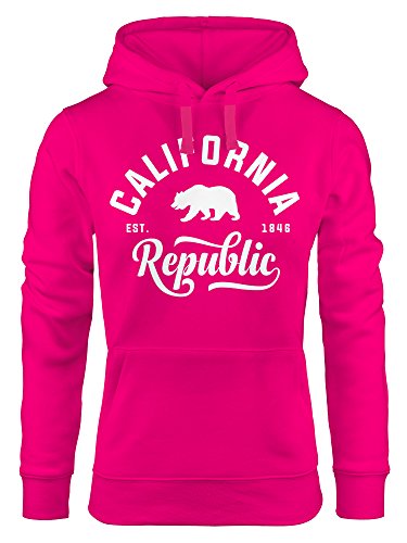 Neverless Hoodie Damen California Republic Kapuzen-Pullover pink S von Neverless