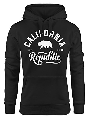 Neverless Hoodie Damen California Republic Kapuzen-Pullover schwarz XL von Neverless
