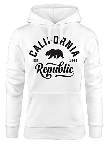 Neverless Hoodie Damen California Republic Kapuzen-Pullover weiß M von Neverless