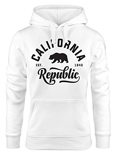 Neverless Hoodie Damen California Republic Kapuzen-Pullover weiß S von Neverless