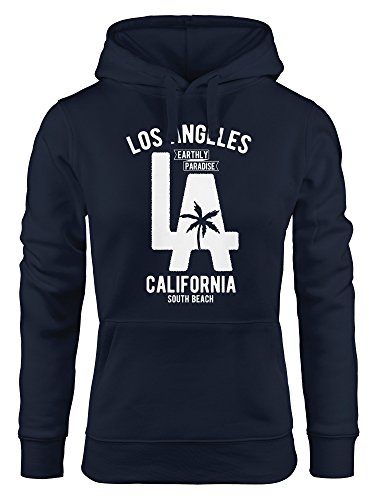 Neverless Hoodie Damen Los Angeles California LA Palme Sweatshirt Kapuze Kapuzenpullover Navy XL von Neverless