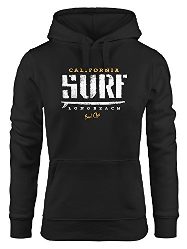 Neverless Hoodie Damen Surf-Brett Design Kapuzen-Pullover schwarz M von Neverless