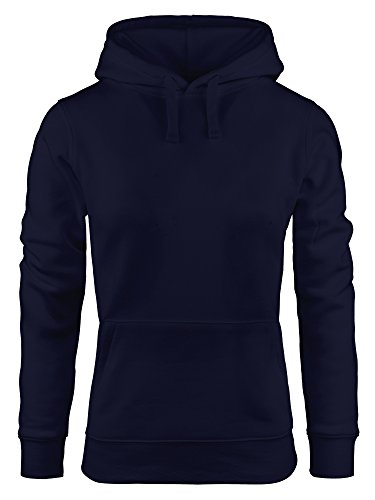 Neverless Hoodie Damen Sweatshirt Kapuze Kapuzenpullover Navy L von Neverless