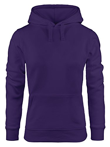 Neverless Hoodie Damen Sweatshirt Kapuze Kapuzenpullover lila M von Neverless