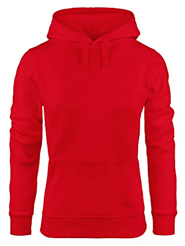 Neverless Hoodie Damen Sweatshirt Kapuze Kapuzenpullover rot S von Neverless