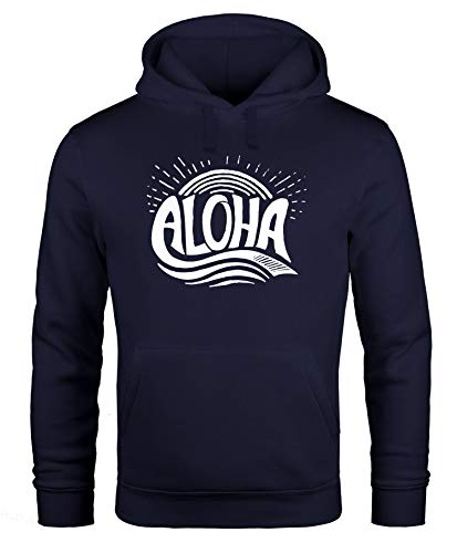 Neverless Hoodie Herren Aloha Surf Kapuzen-Pullover Männer Navy L von Neverless