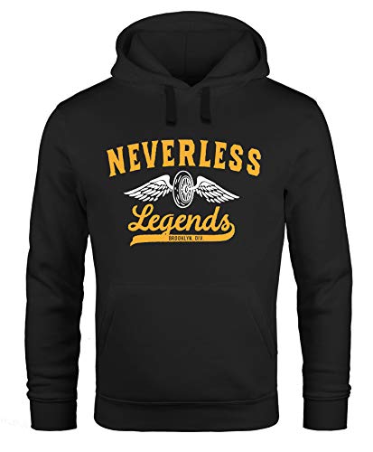 Neverless Hoodie Herren Biker Legends Sweatshirt Kapuze Kapuzenpullover Sweater Männer schwarz 3XL von Neverless