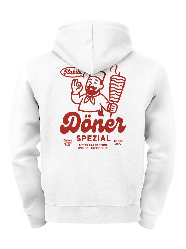 Neverless Hoodie Herren Hoodie Backprint Döner Design Habibi Döner Spezial Fun & Food von Neverless