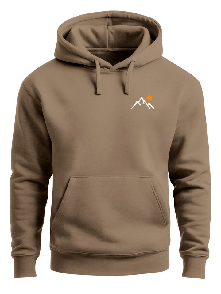 Neverless Hoodie Herren Hoodie Minimal Mountain Kapuzensweatshirt Logo Bergmotiv von Neverless