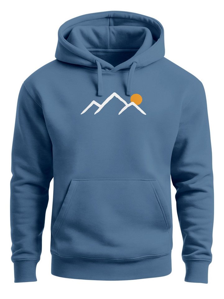 Neverless Hoodie Herren Hoodie Mountain Minimal, Kapuzensweatshirt mit Bergmotiv und Neverless Hoodie Herren Hoodie Mountain Minimal, Kapuzensweatshirt mit Bergmotiv und von Neverless