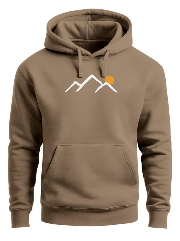 Neverless Hoodie Herren Hoodie Mountain Minimal, Kapuzensweatshirt mit Bergmotiv und Neverless Hoodie Herren Hoodie Mountain Minimal, Kapuzensweatshirt mit Bergmotiv und von Neverless