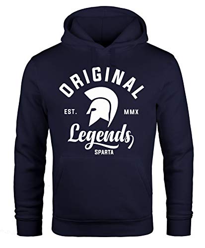 Neverless Hoodie Herren Original Legends Gladiator Sparta Kapuzen-Pullover Streetwear Navy XL von Neverless