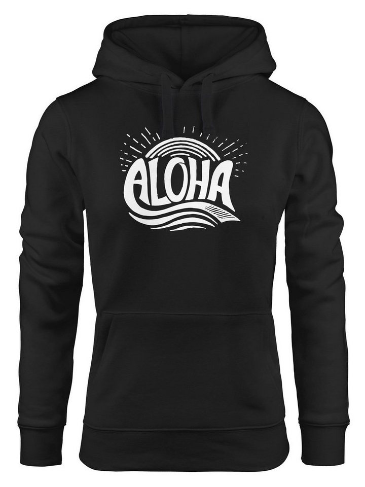 Neverless Hoodie Hoodie Damen Aloha Wellen Surfing Sommer Kapuzen-Pullover Neverless® von Neverless